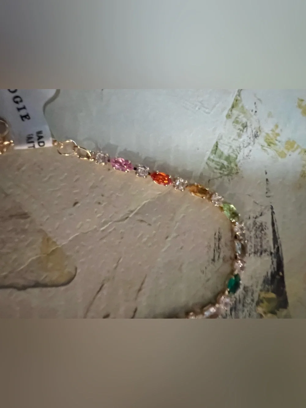 Anthropologie Colorful Crystal Tennis Bracelet - NWT